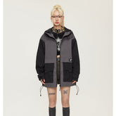 Unisex Jacket Retro Patchwork Contrast Color Jacket Loose Outdoor Jacket